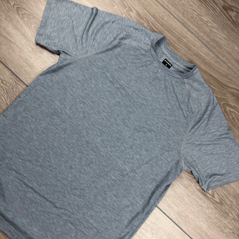 BR Standard Mens T-Shirt Short Sleeve Heathered Performance Blue Small